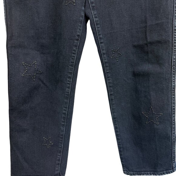Sundry Womens Denim Jeans Star Embroidery Dark Wash Cropped Size 30 Stylish - Picture 6 of 11
